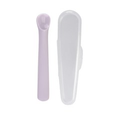 Dailylike Bonbon 幼兒矽膠湯匙 附收納盒 第一階段, 薰衣草紫, 1組