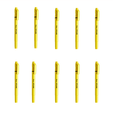 Pentel Fitline 雙頭螢光筆, 黃色, 10支