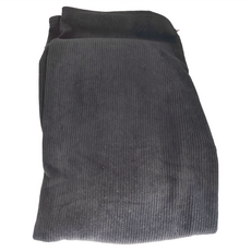 加絨燈芯絨抽繩素色寬褲, 親膚舒適面料, 高彈力, 時尚百搭, M, 黑色