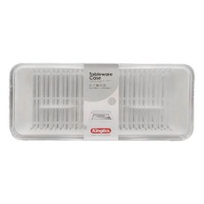 Kinglxs 臥式餐具盒, 透明餐具收納盒, 廚房餐具整理盒, 筷子湯匙收納盒, 1入, 米色