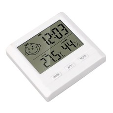 RiTERS 瑞特斯 溫控表情立/掛式電子溫濕度計, 白色, 1個
