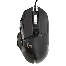 Logitech G 羅技G G502 HERO 電競滑鼠，超高速滾輪，1680萬色RGB燈效，11個可自訂按鍵和控制鍵, M-U0047, 黑色