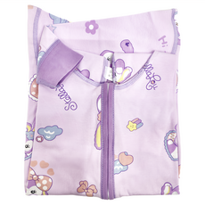 愛北鼻 兒童款 無痕長袖防踢被 蝴蝶結兔, 80碼, 紫