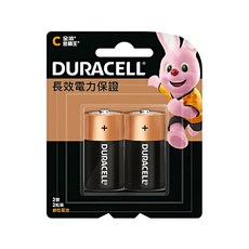 DURACELL 金頂 台灣公司貨 鹼性電池 2號, 2顆, 1組