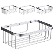 AHOYE 無痕鋁合金衛生紙架/置物架 免打孔浴室收納, 4個, 單一顏色