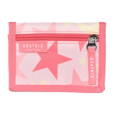 BEATRIX NEW YORK 美式休閒兒童防潑水三折錢包 星星粉
