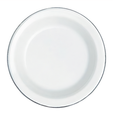 365methods 圓形琺瑯餐盤, 耐酸鹼, 保冷, 保溫性佳, 18cm, 白色, 1個