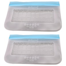 prepara 沛樂生活 食物保鮮密封夾鏈袋 藍色, 4號袋(20.32 x 12.7cm), 2入, 1組