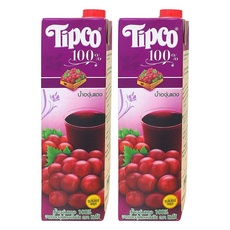 Tipco 泰可 紅葡萄汁, 100%原汁含有率, 無色素, 無香料, 無防腐劑, 富含維生素, 1L, 2瓶