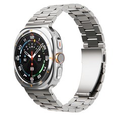 iamdue Galaxy Watch 弧形金屬五珠環形錶帶, 銀, 1個