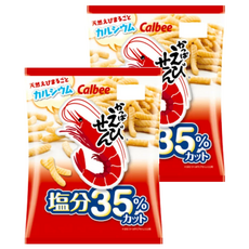 Calbee 卡樂比 Kappa Ebisen 河童蝦條 減鹽蝦條 68g 減鹽35%, 2包