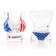 ECOM GLASS MEO 泳褲比基尼燒酒杯 Set 玻璃杯 2入, 美國, 1組