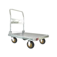 德利生活 手推車, 72*48cm 4吋靜音灰輪 載重250公斤, 鋼板款 銀色, 1個