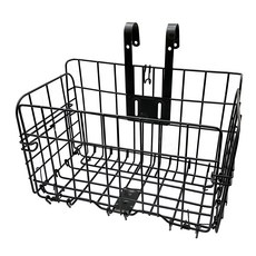 DIBOTE 迪伯特 高強度加粗款折疊自行車籃菜籃, 黑色, 1個