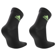 adidas 愛迪達 P1高機能短筒運動襪 MI0002-XL, 黑色底 + 螢光綠logo, 1雙