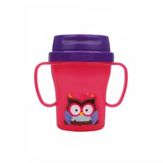 Edison 愛迪生 2TwoWay 防漏杯, 250ml, 雙把手兒童水杯, 貓頭鷹 PINK, 1個
