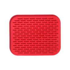 SHCJ 生活采家 家用全矽膠方型瀝水隔熱墊(大) 尺寸: 約長29.4*寬23.4cm, 紅色, 1個