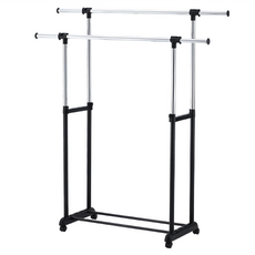 悠室屋家居 H型雙桿衣架,伸縮鋼管長度,特殊雙桿設計可調節晾曬高度,大容量,曬棉被專用, 89.5~155 x 44 x 96~170cm, 單色