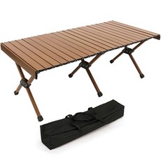 camp village 鋁製木質露營桌 2代+收納袋組, 橡木色
