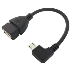 ziya 智雅科技 USB轉接線 OTG USB-A母 to Micro公 L頭 輕巧款, 黑色, 11cm, 1條