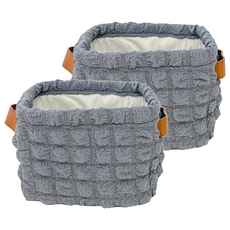 沐慕家居 泡芙格可折疊收納藍, 20 x 15 x 15cm, 灰藍色, 2個