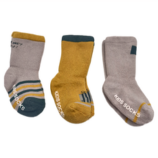 bebehome 加厚兒童毛圈襪3件組 S(9~11cm) 小蜜蜂 柔軟舒適 可愛圖案 彈性襪口 經濟實惠