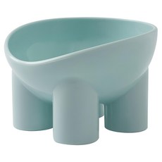 馬卡龍色大象護頸防打翻高腳寵物碗, 象腿護頸貓碗, 多彩配色, 深海藍, 1個