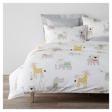 HOLA 和樂家居 純棉防蟎抗菌被套 單人, 動物夥伴