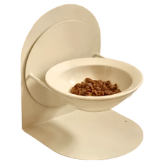 Imán 奶油磁吸寵物陶瓷碗, 陶瓷+鐵件材質, 碗架+200ml陶瓷碗, 1個