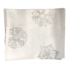 J&N 雪花片片雙面檯布 銀色, 178 x 38cm, 1個