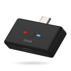 DIKE 1對2分享 多功能音訊藍牙發射器, DAB211BK, 黑色, 1個