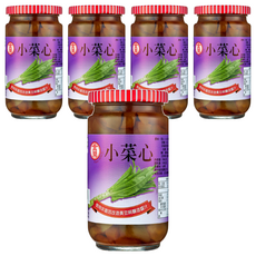 金蘭 小菜心, 嚴選高級青萵苣菜心最幼嫩部位, 口感清脆, 396g, 5罐