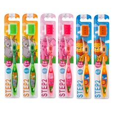 VITAHALO 兒童軟毛牙刷 附牙刷蓋 適合3~6歲兒童, 綠色+橘色+粉色, 6支, 1組