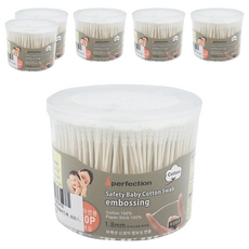 Perfection 嬰兒專用紙軸棉花棒 1.8mm柔軟彎曲, 600支, 6罐