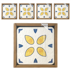 MBM MIT花磚珪藻土杯墊 萬用墊組 10*10*1.2cm 5片(M)-(E)2026-06-07, 10 x 10 x 1.2cm, 仲夏魔力