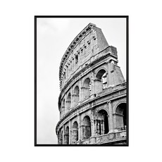 有框畫 羅馬競技場 黑白色, 黑色
