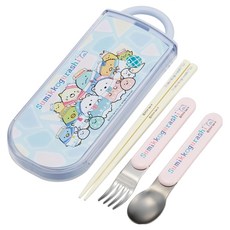 Skater 三合一餐具組, 筷子1雙 + 叉子 + 湯匙 + 筷盒, 角落小夥伴, 1套