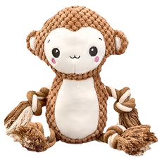 毛皇上 高質感毛絨玩偶 內置PP棉+發聲器, 19cm, 手繩猴子 棕色, 1個