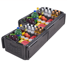 TOP&TOP 超輕量霸王折疊保溫箱 2個, 黑色, 60L