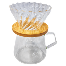 耐高溫過濾咖啡壺組, 600ml±5% 高硼硅玻璃, 1個