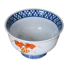 赤繪葡萄5吋井-日本製，寬15cm/高8.5cm，滿水容量750mL 瓷碗, 1個