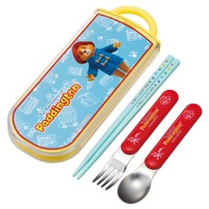 Skater 三合一餐具組, 筷子 + 叉子 + 湯匙 + 筷盒, 柏靈頓熊, 1套
