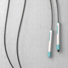 CROSSROPE JRD Freestyle LE Rope 跳繩，矽膠握把，滾珠軸承, 繩長325cm 繩直徑5mm 握把14cm, 白握把 黑繩, 1條