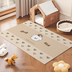 Arbor Home 復古花紋PVC抹淨地墊 防水防油 易清潔, 糖果狗狗, 1個