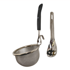 SUNCRAFT 川嶋 深型 附匙 Set - 18-8不銹鋼 網勺, 1組