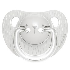 Suavinex 蘇維妮 Hygge 小獅子款矽膠奶嘴, 拇指型安撫奶嘴, 預防水份溢出, 18個月以上, Whisker Grey, 1入