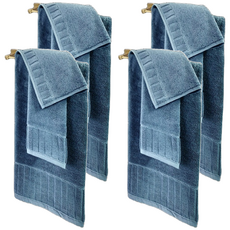 Gemini 双星毛巾 尊爵系列 匹馬棉毛巾, 纖維比普通棉長35% 滑順柔軟 韌性比一般棉高45%, 湛藍色, 4條