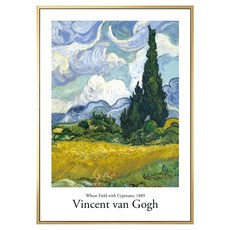菠蘿選畫所 梵谷 有柏樹的麥田 AVAR5709G, 金色