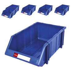 SHUTER 樹德 耐衝擊分類整理盒 HB-3045 容量16L 耐重50KG 可堆疊收納, 480 x 300 x 178mm, 藍色, 6個