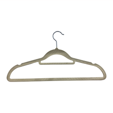 mohe 木暉居家 日式植絨護衣無痕防滑衣架 15kg 200入, 米白色, 1組